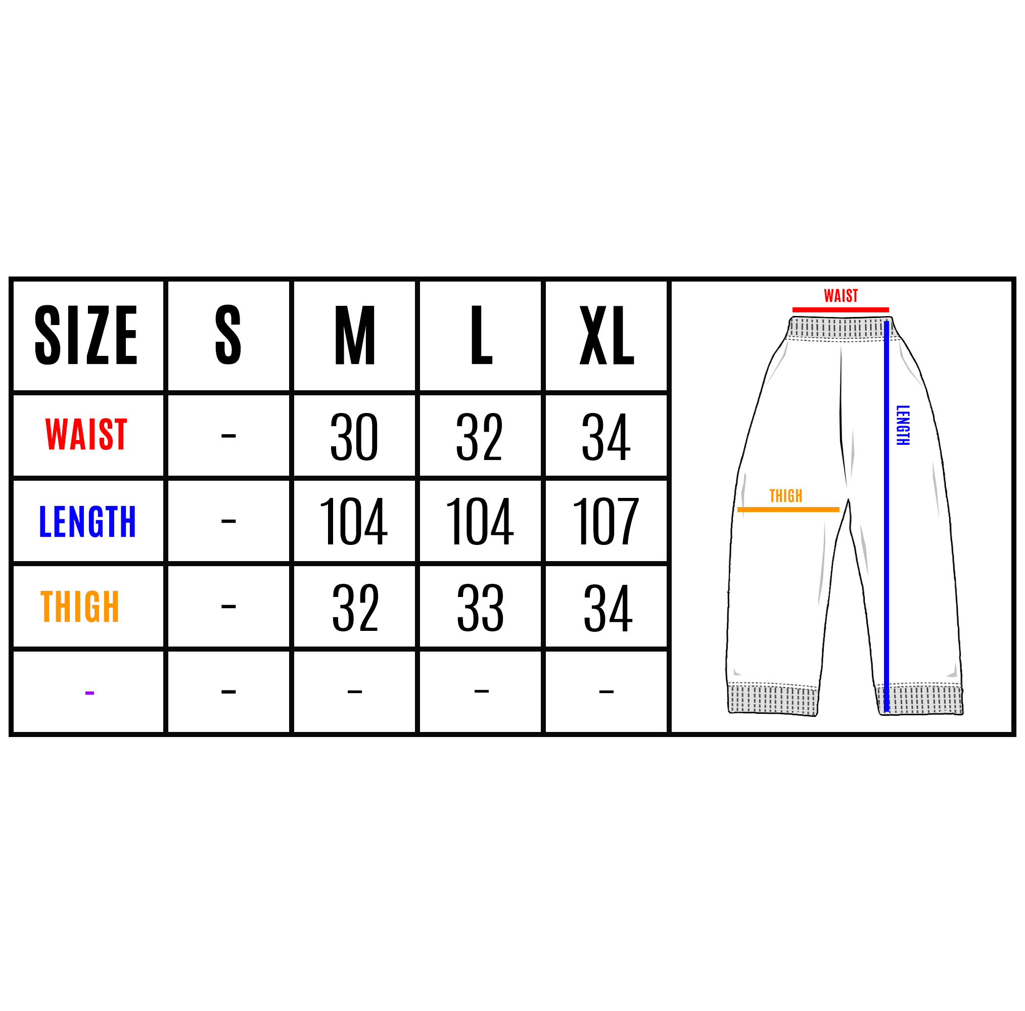 SIZE CHART